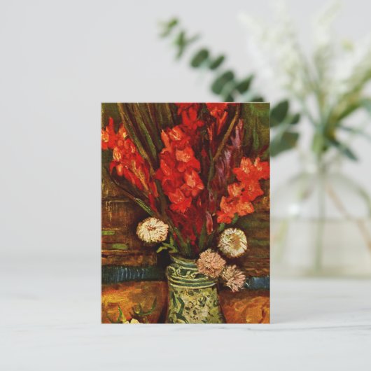 Van Gogh - Vase mit Red Gladiolas Postkarte (Stehend Vorderseite)