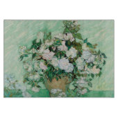 Van Gogh Vase mit rosa Rosen Blume Malerei Schneidebrett (Vorderseite)