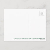 Van Gogh Vase mit rosa Rosen Blumengemälde Postkarte (Rückseite)