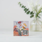 Van Gogh - Vase mit Rose und Anemonen - QR-Code Quadratische Visitenkarte (Stehend Vorderseite)