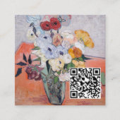 Van Gogh - Vase mit Rose und Anemonen - QR-Code Quadratische Visitenkarte (Vorderseite)