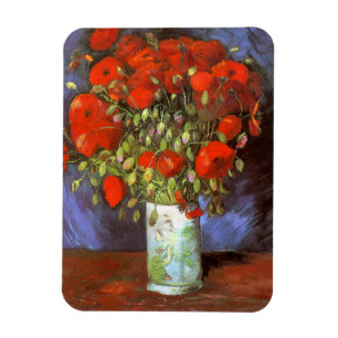 Van Gogh: Vase mit roten Papeln Magnet