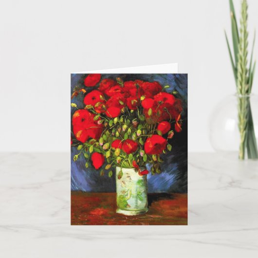 Van Gogh Vase mit roten Pflücken - Karte (Vorderseite)