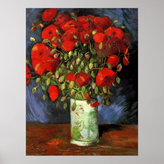 Van Gogh - Vase mit roten Pflücken Poster (Vorne)