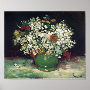 Van Gogh - Vase mit Zinnias und anderen Blume Poster