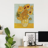 van Gogh - Vase mit zwölf Sonnenblumen (1888) Poster (Heimbüro)
