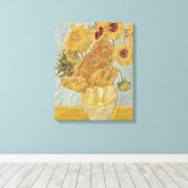 Van Gogh - Vase Twelve Sunflowers Leinwanddruck (Insitu (Holzboden))