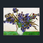 Van Gogh Vase von der irischen Postkarte<br><div class="desc">Van Gogh Vase von Ire Postcard. Ölmalerei auf Leinwand aus dem Jahr 1890. Eines der schönsten Gemälde von Van Gogh mit Vase und Blume, in denen die dicken Poren frisch geschnittener Iris eingefangen werden. Wie Van Gogh’s Stillleben-Gemälde von Sonnenblumen und Mohnblüten erfassen Ire in einer Vase eine gewisse sommerliche Schwere,...</div>