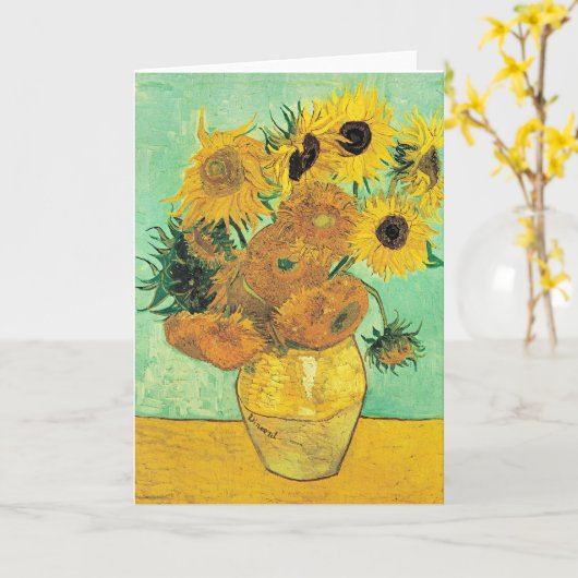 Van Gogh - Vase with 12 Sunflowers Karte (Gelbe Blume)