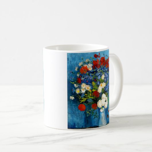 Van Gogh Vase with Cornflowers and Poppies Kaffeetasse (VorderseiteRechts)