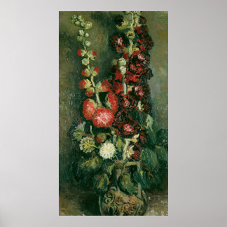Van Gogh Vase with Hollyhocks Poster