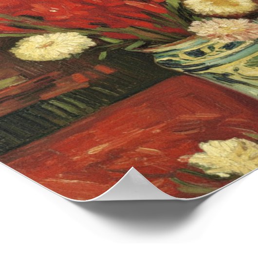 Van Gogh Vase with Red Gladioli Poster (Ecke)