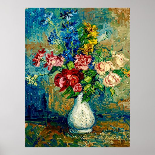 Van Gogh Vase with Roses and Other Flowers Poster (Vorne)