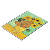 Van Gogh - Vasen mit 12 Sonnenblumen Notizblock (Linke Seite)