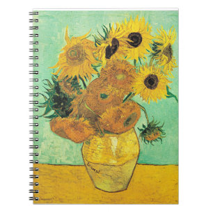 Van Gogh - Vasen mit 12 Sonnenblumen Notizblock