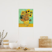 Van Gogh - Vasen mit 12 Sonnenblumen Poster (Küche)