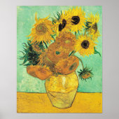 Van Gogh - Vasen mit 12 Sonnenblumen Poster (Vorne)