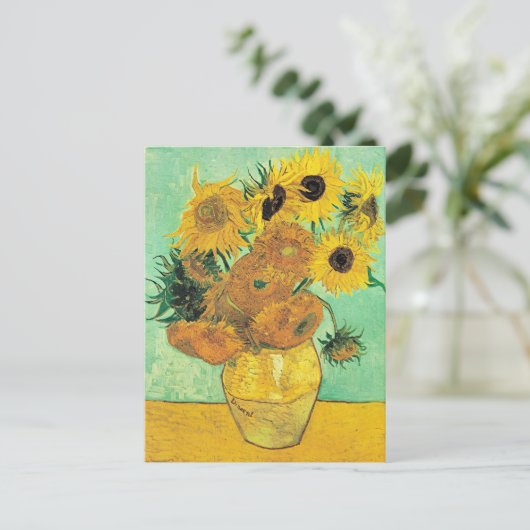 Van Gogh - Vasen mit 12 Sonnenblumen Postkarte (Stehend Vorderseite)