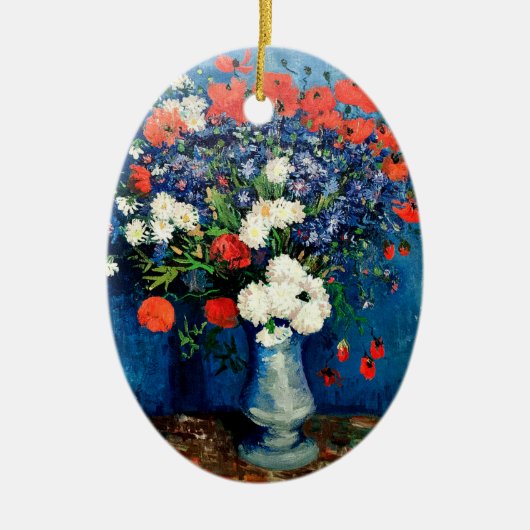 Van Gogh - Vasen mit Mohnblumen, Keramik Ornament (Vorne)