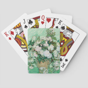 Van Gogh Vasen mit rosa Rosen Blumen Gemälde Spielkarten