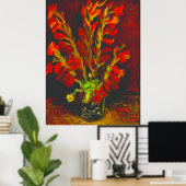 Van Gogh Vasen mit roten Gladiolen Poster (Heimbüro)