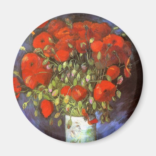 Van Gogh: Vasen mit roten Mohnblumen Magnet (Vorne)