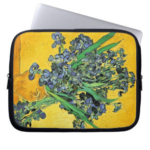 Van Gogh - Vasen mit Schwertlilien Gelber Hintergr Laptopschutzhülle