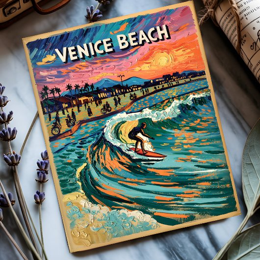 Van Gogh Venice Beach Surf Postkarte