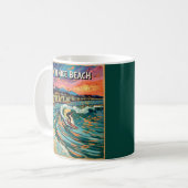 Van Gogh Venice Beach Surfing California Retro Kaffeetasse (Vorderseite Links)
