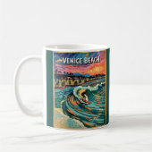 Van Gogh Venice Beach Surfing California Retro Kaffeetasse (Links)