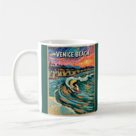Van Gogh Venice Beach Surfing California Retro Kaffeetasse