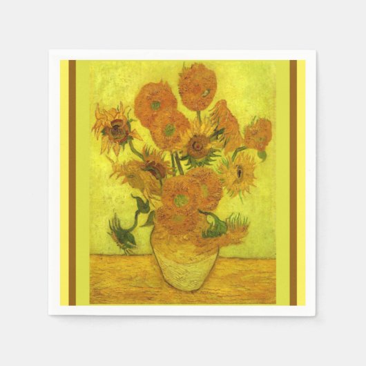 Van Gogh - Vierzehn Sonnenblumen, Serviette (Vorderseite)