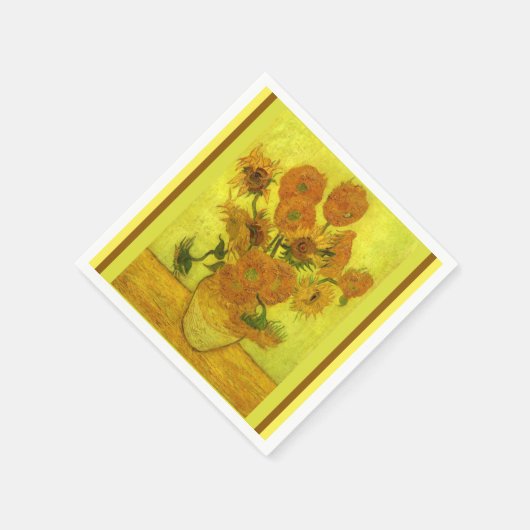 Van Gogh - Vierzehn Sonnenblumen, Serviette (Ecke)