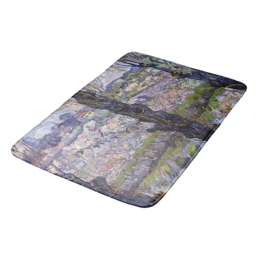 Van Gogh View Arles Blühender Garten Badematte (Schrägansicht)