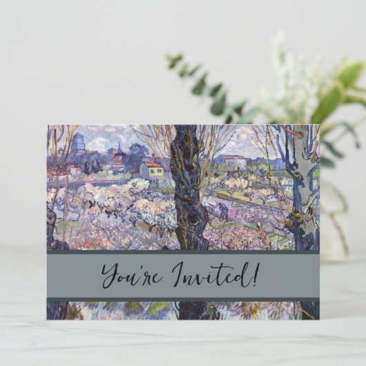 Van Gogh View Arles Blühender Garten Einladung (Stehend Vorderseite)