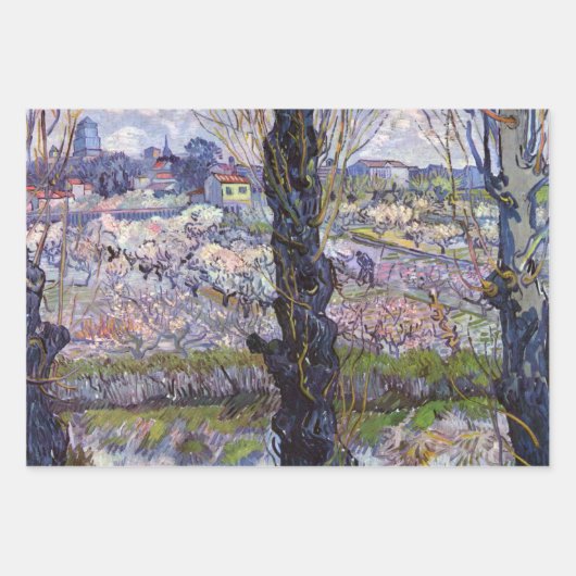 Van Gogh View Arles Blühender Garten Geschenkpapier Set (Vorderseite)