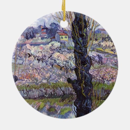 Van Gogh View Arles Blühender Garten Keramik Ornament (Hinten)