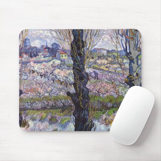 Van Gogh View Arles Blühender Garten Mousepad (Mit Mouse)