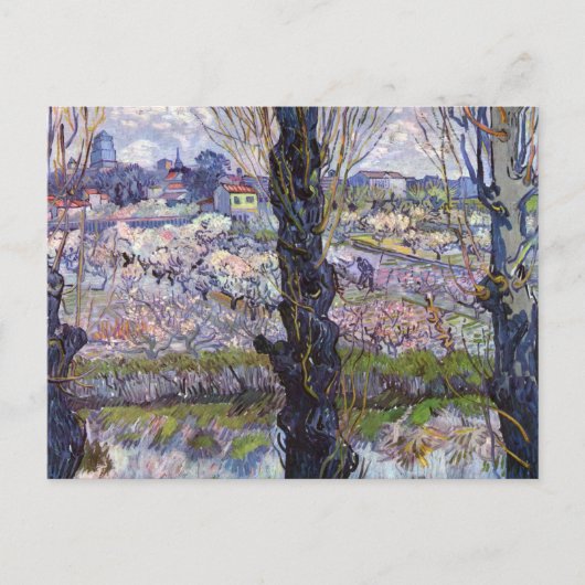Van Gogh View Arles Blühender Garten Postkarte (Vorderseite)
