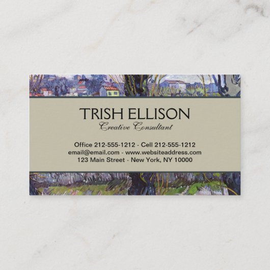 Van Gogh View Arles Blühender Garten Visitenkarte (Rückseite)