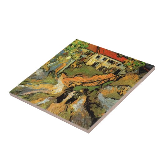 Van Gogh Village Street und Steps Auvers, Figures Fliese (Seite)