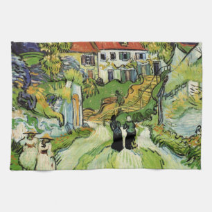 Van Gogh Village Street und Steps Auvers, Figures Geschirrtuch