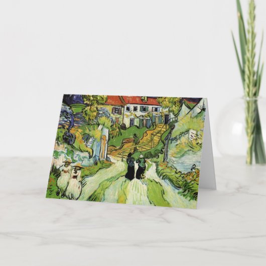 Van Gogh Village Street und Steps Auvers, Figures Karte (Vorderseite)