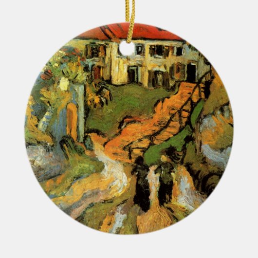 Van Gogh Village Street und Steps Auvers, Figures Keramikornament (Vorne)