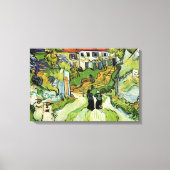 Van Gogh Village Street und Steps Auvers, Figures Leinwanddruck (Vorderseite)