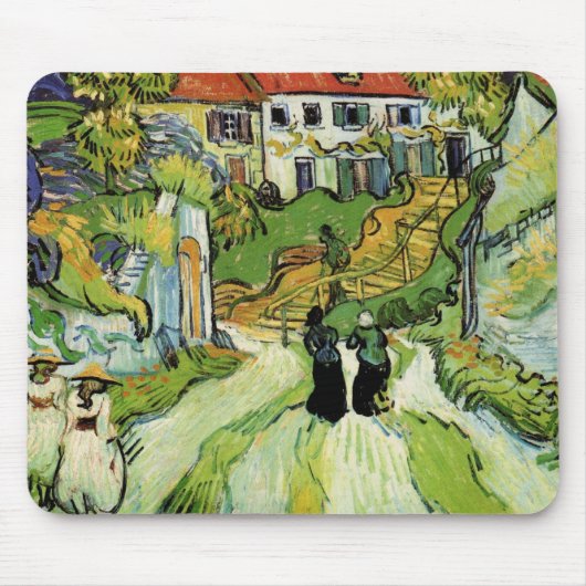 Van Gogh Village Street und Steps Auvers, Figures Mousepad (Vorne)