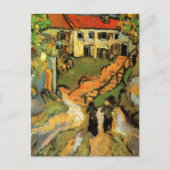 Van Gogh Village Street und Steps Auvers, Figures Postkarte (Vorderseite)
