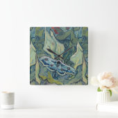 Van Gogh Vintag Great Peacock Moth Quadratische Wanduhr (Zuhause)