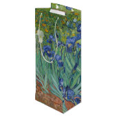Van Gogh Vintag Irises Geschenktüte Für Weinflaschen (Rückseite Schrägansicht)