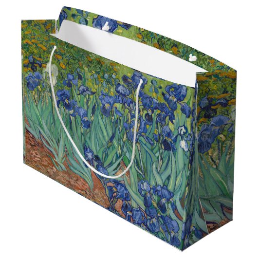 Van Gogh Vintag Irises Große Geschenktüte (Rückseite Schrägansicht)